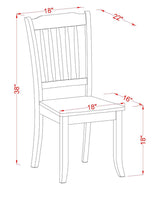 East West Furniture DAC-BCH-W Danbury Dining Room Chairs - Slat Back Solid Wood Seat Chairs, Set of 2, Black & Cherry East West Furniture