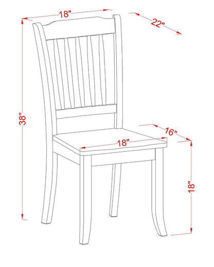 East West Furniture DAC-BCH-W Danbury Dining Room Chairs - Slat Back Solid Wood Seat Chairs, Set of 2, Black & Cherry - WoodArtSupply