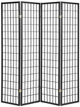 ORE International 4-Panel Shoji Screen Room Divider, Black Legacy Decor