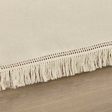 Lush Decor Boho Fringe 15-Inch Tailored Drop Easy Fit Bed Skirt Queen Size Single 60" W x 80" L +15" Neutral - Queen Bed Skirt - Wrap Around Bed Skirt Lush Decor