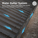 Domi Hardtop Gazebo 14x20FT, Outdoor Gazebo with Galvanized Steel Double Roof, Aluminum Frame, Built-in Gutter System, Curtain and Netting, Metal Gazebo Pavilion for Patio Deck Garden, Brown domi outdoor living