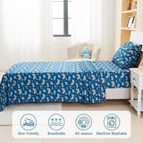 Softan Kids Bed Sheet Set, 4-Piece Full Size Sheets, Microfiber Fitted Sheet with 15 Inches Deep Pocket and Corner Straps, Breathable & Silky Soft Game Controller Printed Sheet and Pillowcase Sets Softan