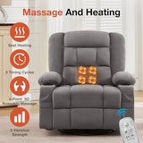 Rocker Recliner Chair with Heating and Kneading Massage for Adults,360°Swivel Rocker Recliner with Cup Holder and USB Charge Port for Living Room,Bedroom, Nursery