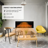 Dreamflame Electric Fireplace 42inches, Wall-Mounted & Recessed Fireplace Inserts, Multicolor Flame w/5 Dimmer, Remote Control Thermostat, Timer, Overheating Protection, Hardwire Connect, 1500W,Black Dreamflame