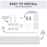 Lotus & Windoware Cordless, 2 Inch Faux Wood Blind, 14" Wide x 84" Long, Window Blinds, Blinds & Shades, Blinds for Indoor Windows, Embossed, Bright White LOTUS & WINDOWARE