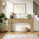 Tribesigns 63-Inch Wooden Console Table with 2 Hidden Drawers, Farmhouse Rustic Brown Sofa Table for Living Room, Hallway, Entrance, Foyer, Easy Assembly (Brown) Tribesigns