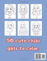 Kawaii Chibi Girls Anime Coloring Book: Cute Tiny Girls To Color For Teens and Adults