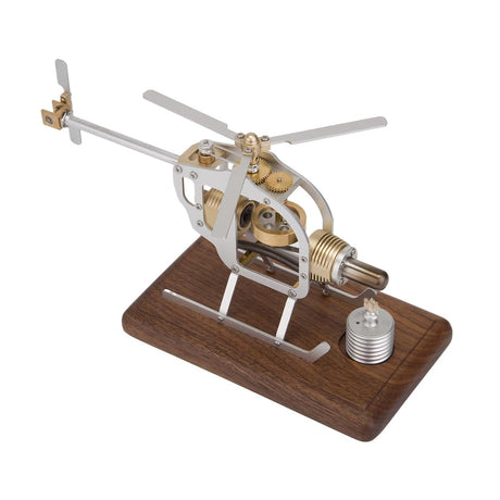 BrickCraftWorks Stirling Functional Mechanical Helicopter Engine DIY Assembly STEM Model, Hot Air Stirling Engine Kit for Teen and Adult, Educational Physics Experiment Toy (KIT Version) BrickCraftWorks