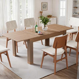 Extendable Dining Table, 54-85 Inch Expandable Table for 4-10 People, Modern Rectangular Dining Table, Space-Saving for Kitchen & Dining Room Ariiles