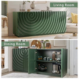NTYUNRR 59" Buffet Sideboard Cabinet with Storage, Mid Century Modern Accent Credenza with Shelves, Media Console with 4 Doors, Coffee Bar Table for Entryway Living Room Dining Room Kitchen, Green NTYUNRR