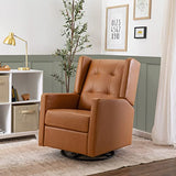 daVinci Maddox Glider Recliner Nursery Chair - GREENGUARD Gold & Certi-PUR US Certified - Ultra Cozy 360° Swivel Rocker Recliner - Versatile Glider Rocking Chair for Nursery & Living Room - Vegan Tan DaVinci