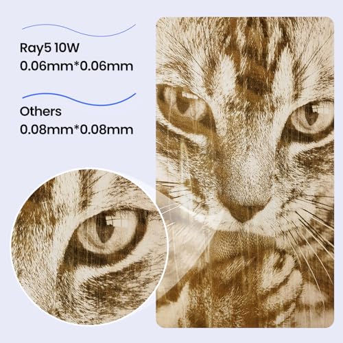 Longer RAY5 10W Laser Engraver with Air Assist Kit, 4-in-1 Rotary Roller, 16 Pcs Raiser, Camera Kits and Honeycomb Panel 440 * 440mm, App Offline Control, DIY Engraving Tool for Metal/Glass/Wood Longer