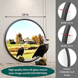 Growsun 24'' Black Round Mirror, Circle Wall Mirror for Bathroom Vanity, Entryway Living Room with Metal Frame for Home Decor Growsun