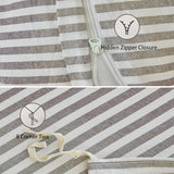 XINMIANFANG Striped Duvet Cover Set Full Size 3 Pcs 100% Washed Cotton Linen Like Textured Natural Wrinkle Comfy Breathable (Full, Classic Stripe-Mauve Brown/White) XINMIANFANG