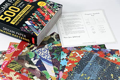Origami Paper 500 sheets Japanese Washi Patterns 6" (15 cm): Double-Sided Origami Sheets with 12 Different Designs (Instructions for 6 Projects Included) Tuttle Publishing