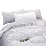 Wake In Cloud - Striped Cotton Duvet Cover Set, Ticking Stripe Pinstripe Farmhouse, 100% Cotton Bedding Set, 3 Pieces, Gray White, Full Size Wake In Cloud