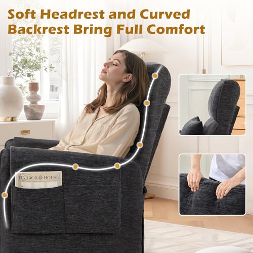 Korser Power Recliner Chair, Small Recliners for Small Spaces, Electric Recliner Chairs for Adults with Remote, Pillow and Side Pockets, Reclining Chair with Memory Function, Living Room, Chenille