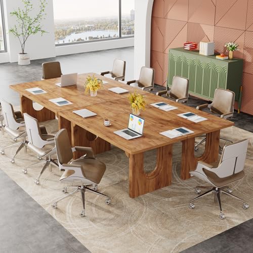 Tribesigns Modern Executive Desk, 70.9" Large Office Computer Desk, Conference Table Meeting Room Table, Simple Workstation Business Furniture for Home Office, Brown Tribesigns