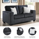 Signature Design by Ashley Altari Modern Loveseat with 2 Accent Pillows, Dark Gray Signature Design by Ashley
