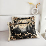 HOSIMA Deer King Bedding Set for Adults,Deer in Forest Print Summer Soft Lightweight Quilt,Floral Pattern Plaid Animal Bedding for Aesthetic Room Decor with 2 Pillowcases. HOSIMA