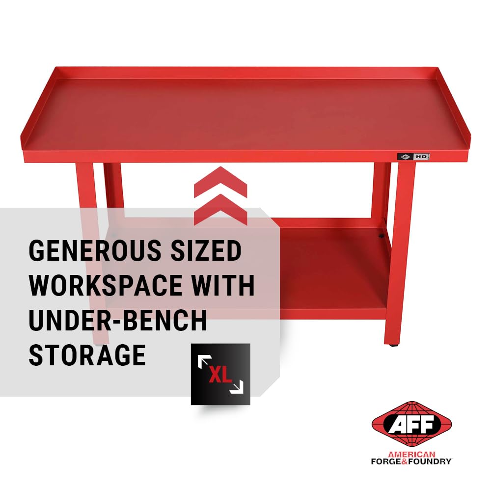 AFF Workbench - Heavy Duty Work Table with Storage Shelf - 1300 LB Capacity (Multiple Sizes available) - WoodArtSupply