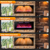 ORALNER 42” Smart WiFi App Controlled Electric Fireplace, Ultra Thin Linear Recessed & Wall Mounted Fireplace Heater with Adjustable Flame Color & Speed, Remote, 12 H Timer (42 INCHES) ORALNER