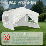 10X10FT White Pop Up Canopy Party Tent, Outdoor Commercial Instant Gazebo with 4 Removable Sidewalls for Events, Wedding, Backyard, Patio, Easy Set Up Sun Shade with Carrying Bag Usnipoya