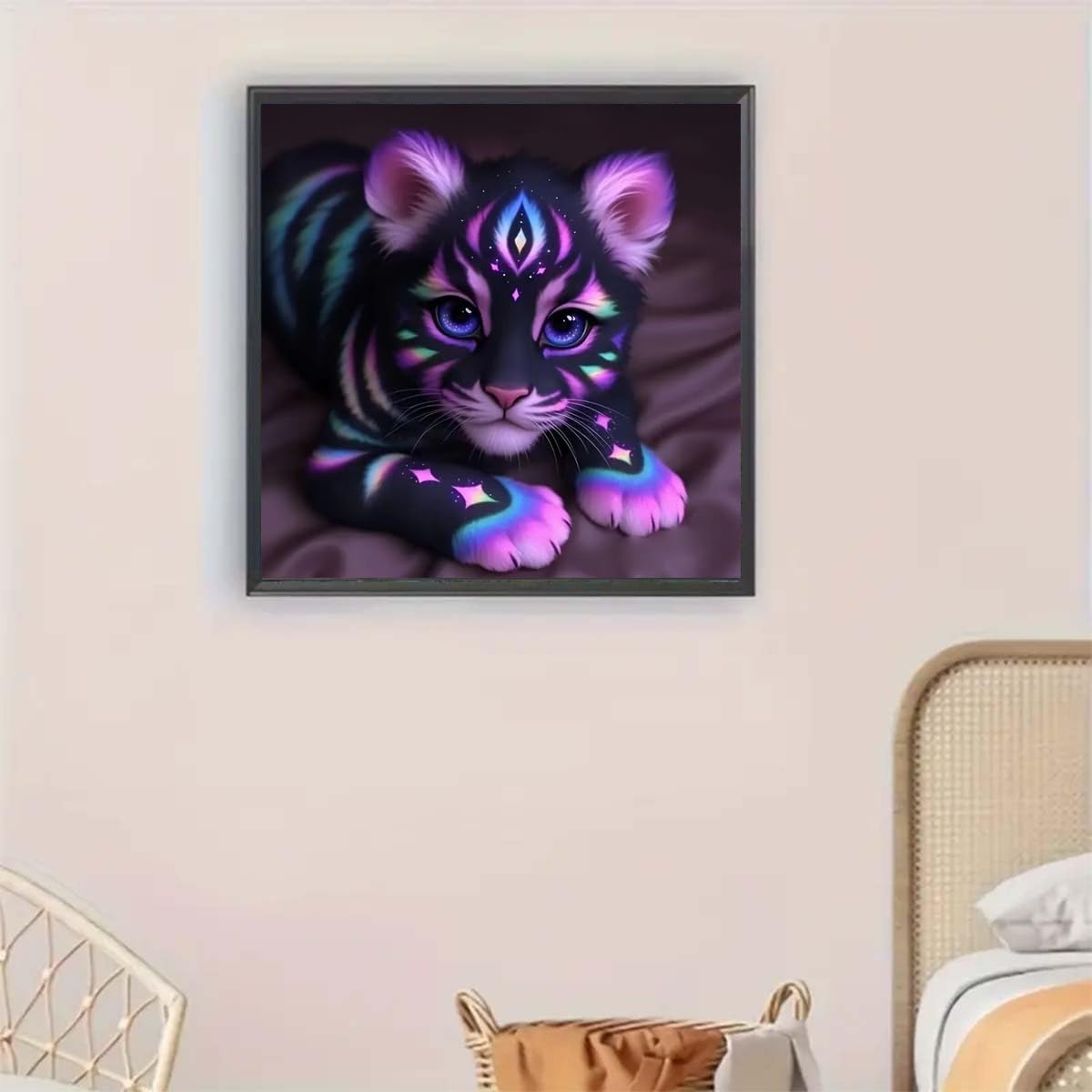 Animals Tiger Diamond Painting Kits for Adults, 5D Diamond Art kit for Adults Beginner,DIY Full Round Drill Diamond Dot Gem Art Kit for Home Wall Decor 13.8 x 13.8 inch GEMFAMILY