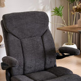 Executive Office Chair, Comfy Fabric Cloth Computer Chair Ergonomic Desk Chairs with Flip-up Armrests, Lumbar Support, 360° Swivel and Rocking Function for Home Office Chairs, Grey JOYNET