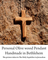 Wooden Cross Necklace, Christian gift, Faith Cross Pendant for the church and home Car Rearview Mirror Pendant, Olive wood from Bethlehem, Certificate of Origin, size 2.7" x 1.8" THE JERUSALEM GIFT SHOP SINCE 2004