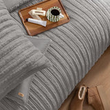 UGG Kenzie Comforter Set with 2 Pillow Shams Plush Faux Fur Bedding Soft Warm Down Alternative Comforter Washable Hypoallergenic Fluffy Blanket Set for Bedroom, King/California King Size, Seal UGG