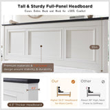 ACCOHOHO Antique White Farmhouse Queen Bed Frame with 52" Full-Panel Headboard and Storage Drawers ACCOHOHO