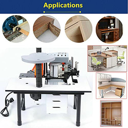 DNYSYSJ 110V Edge Bander Machine Woodworking Portable Edge Banding Bander Double-Side Glue Banding Width 10-59mm for Arc & Straight Edges - WoodArtSupply