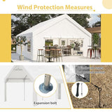 KEIKI 20x20ft Party Tent Heavy Duty, Outdoor Canopy Tent Carport Wedding Event Shelter BBQ Wedding Tents for Parties with Storage Bags & Removable Sidewall for Parties Carport Camping Garden Patio KEIKI