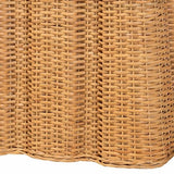 Bali & pari Andrea Natural Rattan Console Table - Handwoven Wicker Accent Table with Pleated Skirt, Boho Coastal Decor bali & pari