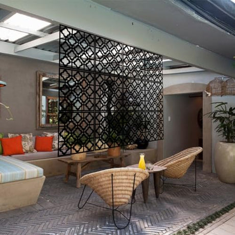 Stepstall 12 Pcs PVC Hanging Room Divider,Thick Decorative Flower Design Room Divider Partitions Panel Screen for Decorating Bedroom Dining Kitchen Office Studio Restaurant Hotel Decor Stepstall