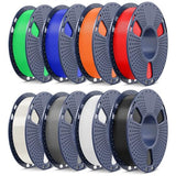 SUNLU PLA Filament 1.75mm Bundle, 3D Printer Filament Bundle 250g, 8 Rolls, 2kg Total, Black+White+Grey+Transparent+Red+Klein Blue+Sunny Orange+Green