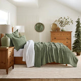 EVERGRACE Luxury Velvet Quilt Set King Size 3 Piece, Soft Cross-Stitch Velvet Comforter Set with Pillow Shams, Lightweight Coverlet Bedspread Bedding Set for All Seasons, Loden Green EVERGRACEHOME