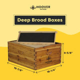 Hoover Hives: The Original Beeswax Coated Beehive Kit. Includes 2 Deep & 1 Medium Boxes with Wooden Frames & Heavy Wax Coated Foundations. Easy Assembly with Predrilled Holes & Screws (Unassembled) Hoover Hives