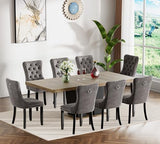 KUVADAZ 78.74" Extendable Dining Room Table for 6 8 10, Modern Farmhouse Wooden Long Large Rectangular Expanding Conference Kitchen Table with Dual Columns Base, Brown+Black KUVADAZ