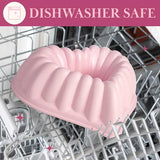 Paris Hilton Heart Shaped Fluted Cake Pan, Cast Aluminum with Clean Ceramic Nonstick Bakeware, Dishwasher Safe, Made without PFAS, PFOA, PFOS & PFTE, 9-Inch, Pink Paris Hilton