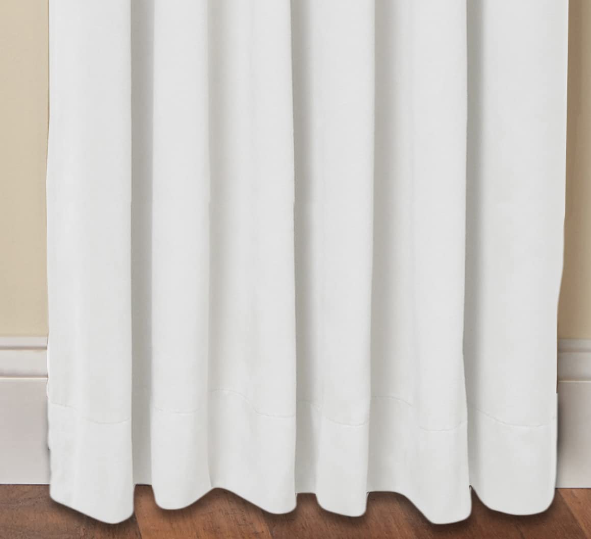 COTTON CRAFT White Curtain Window Panel Drapes - Set of 2 - Thick Cotton Duck Fabric Reverse Tab Top Window Treatment - Bonus Tie Backs - Clean Crisp Elegant Look - Bedroom Living Room - 50 W x 108 L COTTON CRAFT