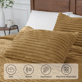 BEDELITE Fleece Twin Comforter Set -Super Soft & Warm Fluffy Brown Bedding, Luxury Fuzzy Heavy Bed Set for Winter with 1 Pillow case
