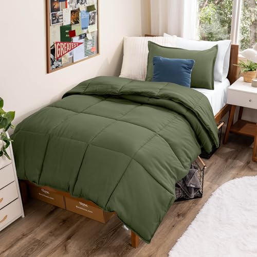 Bare Home Comforter Set - Ultra-Soft - Goose Down Alternative - Premium 1800 Series - All Season Warmth (Twin/Twin XL, Cypress Green) Bare Home