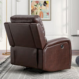 HAOMARKETS Electric Recliner Chair, Soft PU Leather Power Recliners with Padded Backrest, Single Overstuffed Heavy Duty Reclining Sofa for Living Room Bedroom, Brown