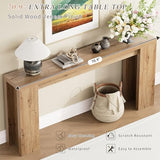 70.9 Inch Extra Long Console Table, Farmhouse Entryway Table with Thickened Base, Wood Sofa Table Behind Couch Table, Narrow Entryway Accent Table for Living Room, Hallway, Entrance, Foyer, Brown karlott