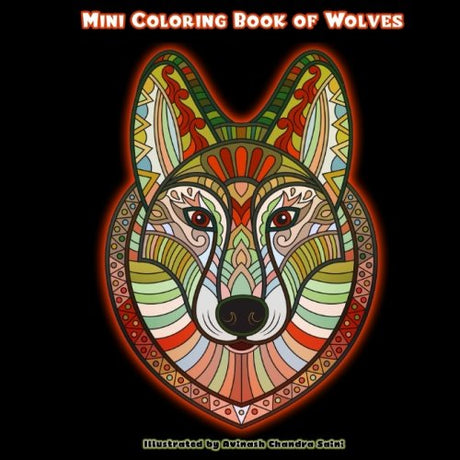 Mini Coloring Book of Wolves: Pocket Size Wolf Coloring Book (Mini Coloring Books) WoodArtSupply