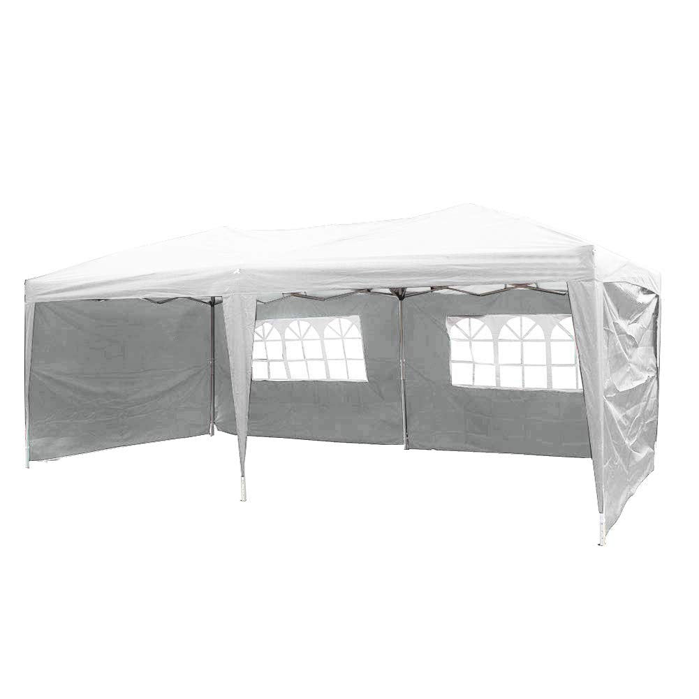 Polar Aurora 10' X 20' Easy Pop up Canopy Party Tent Outdoor Patio Wedding Party Tent Folding Waterproof w/ 4 Removable Sidewalls and Portable Bag - White Polar Aurora