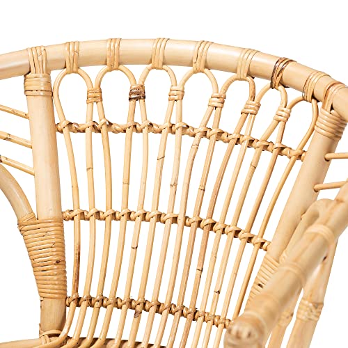 Baxton Studio Kaka Natural Rattan Dining Chair Baxton Studio