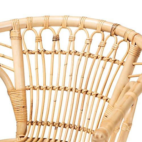 Baxton Studio Kaka Natural Rattan Dining Chair - WoodArtSupply